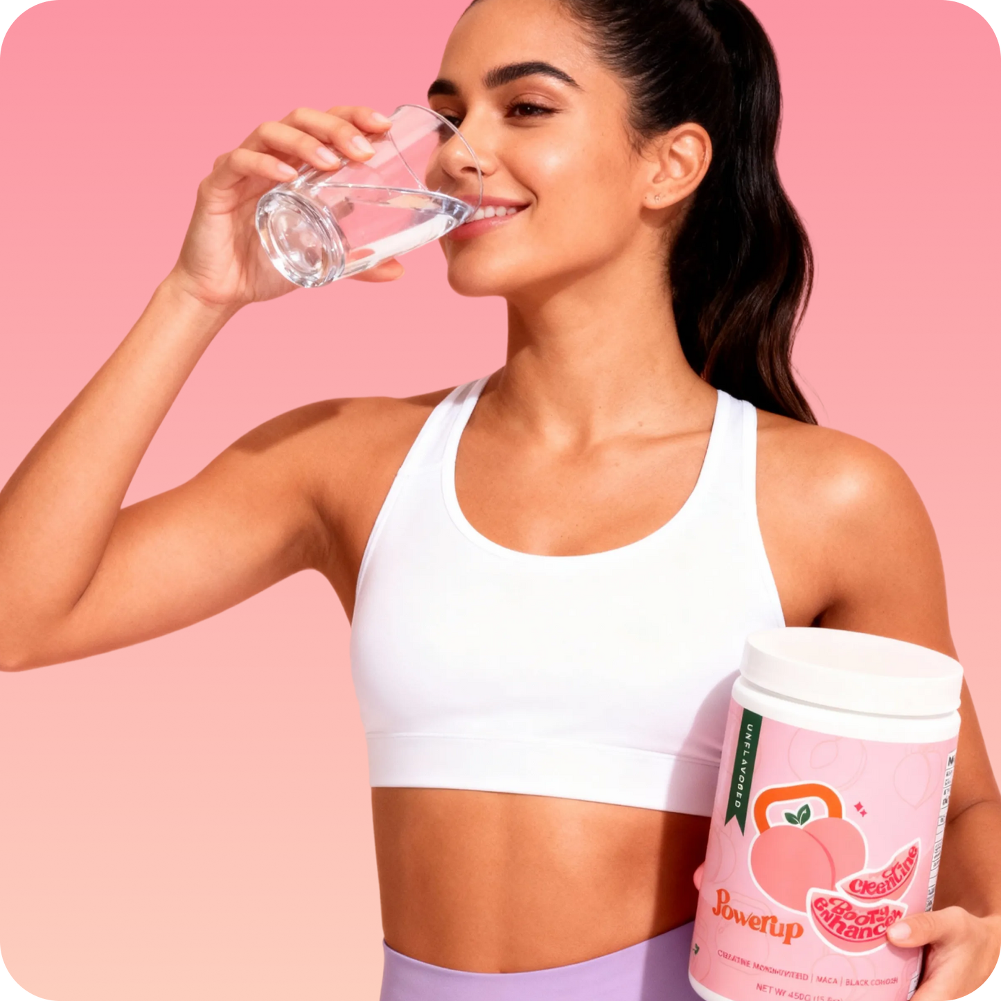 Power Up Peach Booty Enhancer for Women Creatine Monohydrate for Glute Growth, Strength & Hormonal Support